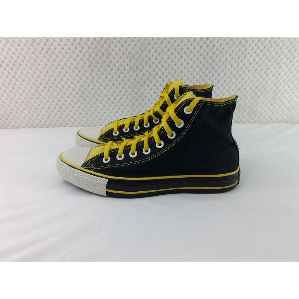 Converse Chuck Taylor All Star High Top Sneakers Black Yellow Men's 8 Women's 10